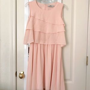 Sleeveless Ruffle Pink Dress